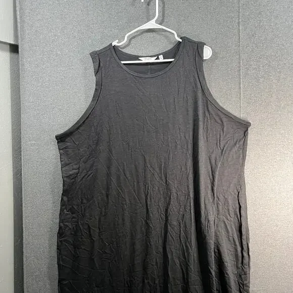 Candace Cameron Bure Sunkissed Regular Midi T-Shirt Dress Washed Black Size 3X - Picture 5 of 14